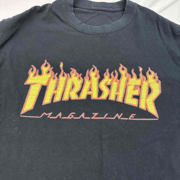 Thrasher Unisex Crew Neck T-Shirt Black Logo Graphic Short Sleeves Small - Picture 2 of 6